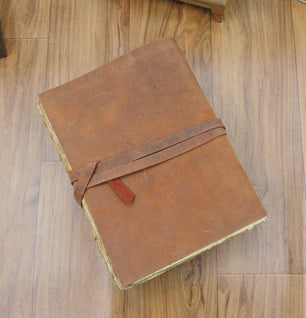 Tree of life Handcrafted leather embossed journal with recycle handmade vintage cotton paper