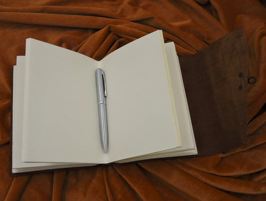 Handcrafted    C lock journal with handmade recycle cotton paper