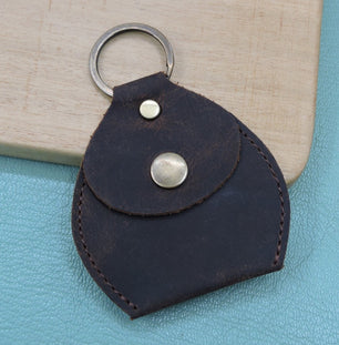 Genuine leather coin case keychain [Set of 2]