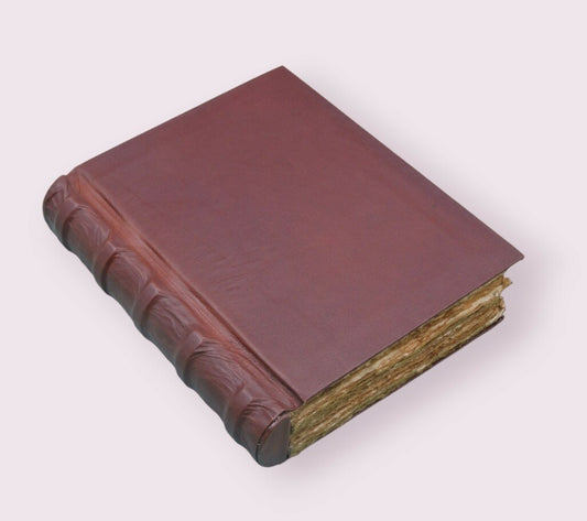 Handcrafted Brown Hard cover Leather Journal with Vintage Paper